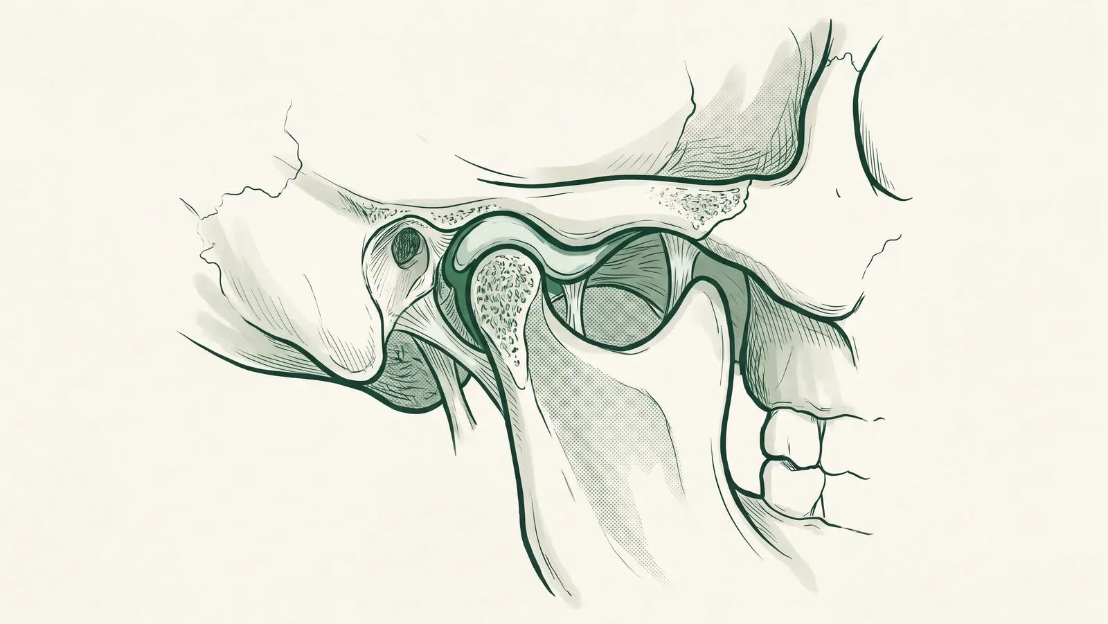 Illustration of the temporomandibular joint — Symptomatic TMJ Disc Displacement